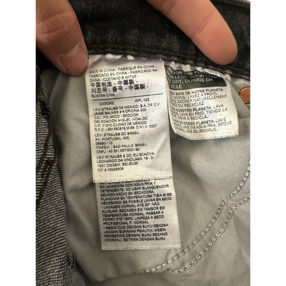 Levi's Wedgie Straight Charcoal Black Button Fly Jeans High Rise Women 31 31x26 - Picture 7 of 9